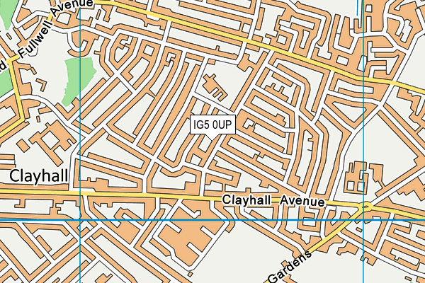 IG5 0UP map - OS VectorMap District (Ordnance Survey)