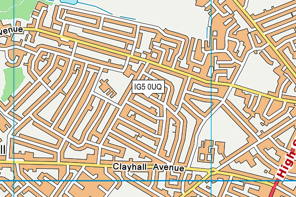 IG5 0UQ map - OS VectorMap District (Ordnance Survey)