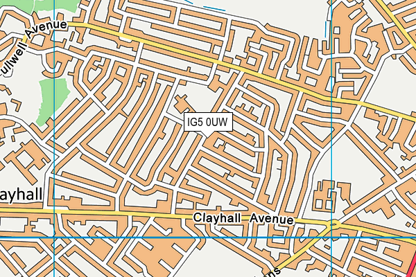 IG5 0UW map - OS VectorMap District (Ordnance Survey)