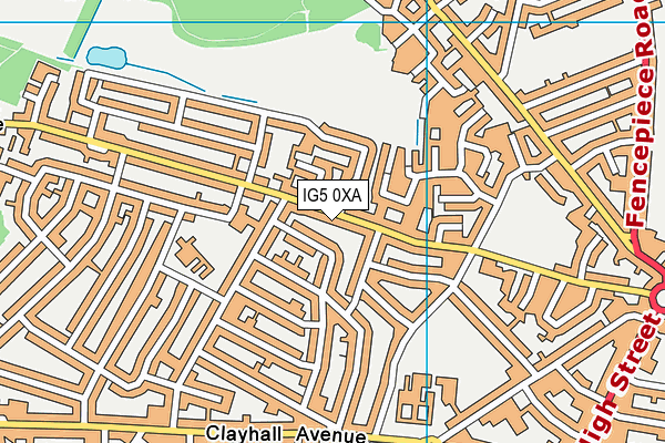 IG5 0XA map - OS VectorMap District (Ordnance Survey)