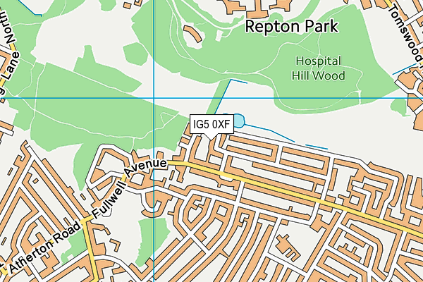 IG5 0XF map - OS VectorMap District (Ordnance Survey)