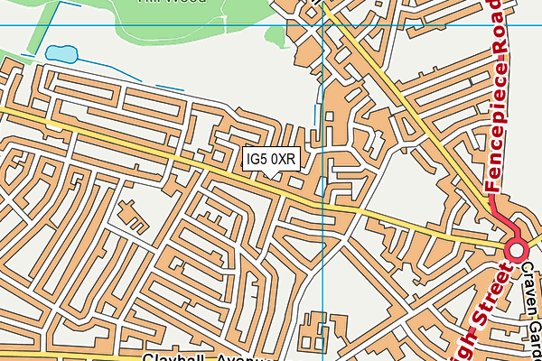 IG5 0XR map - OS VectorMap District (Ordnance Survey)