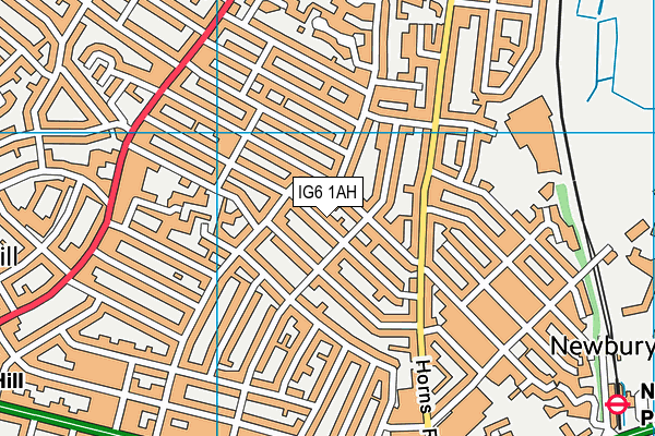 IG6 1AH map - OS VectorMap District (Ordnance Survey)