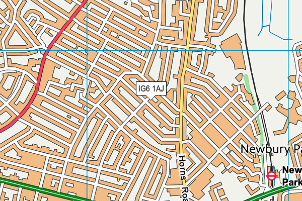 IG6 1AJ map - OS VectorMap District (Ordnance Survey)