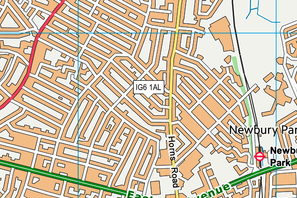 IG6 1AL map - OS VectorMap District (Ordnance Survey)