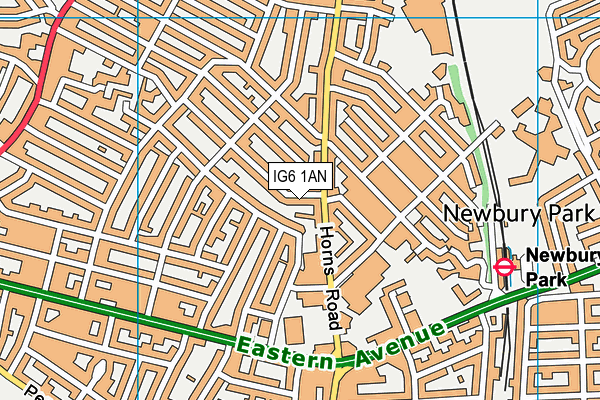 IG6 1AN map - OS VectorMap District (Ordnance Survey)