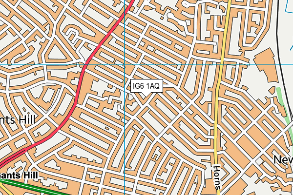 IG6 1AQ map - OS VectorMap District (Ordnance Survey)