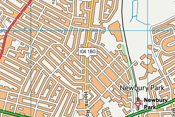 IG6 1BG map - OS VectorMap District (Ordnance Survey)