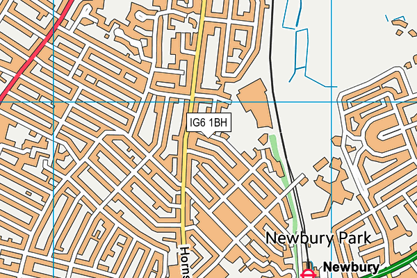 IG6 1BH map - OS VectorMap District (Ordnance Survey)