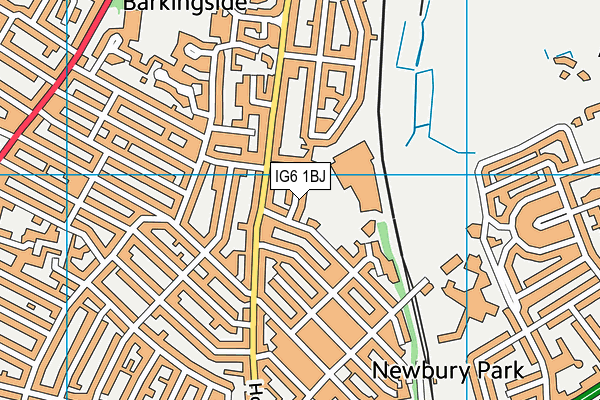IG6 1BJ map - OS VectorMap District (Ordnance Survey)