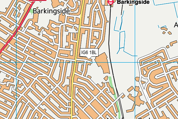 IG6 1BL map - OS VectorMap District (Ordnance Survey)