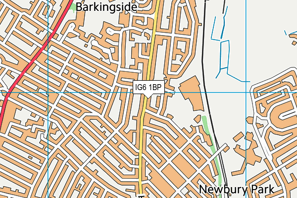 IG6 1BP map - OS VectorMap District (Ordnance Survey)