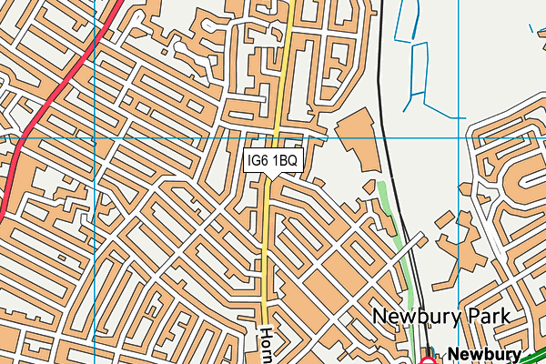 IG6 1BQ map - OS VectorMap District (Ordnance Survey)