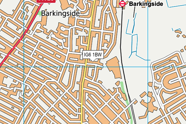 IG6 1BW map - OS VectorMap District (Ordnance Survey)