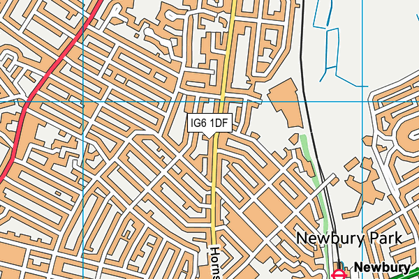 IG6 1DF map - OS VectorMap District (Ordnance Survey)