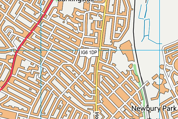 IG6 1DP map - OS VectorMap District (Ordnance Survey)