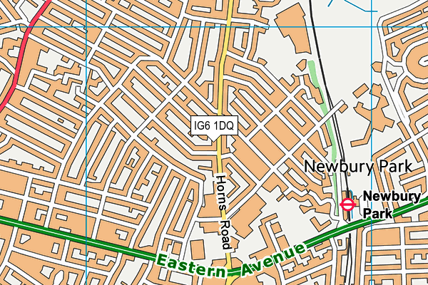 IG6 1DQ map - OS VectorMap District (Ordnance Survey)