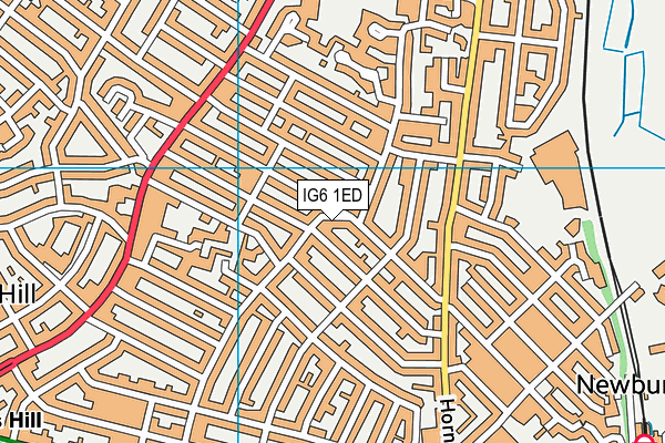 IG6 1ED map - OS VectorMap District (Ordnance Survey)