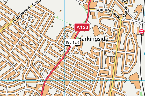 Fullwood Primary School map (IG6 1ER) - OS VectorMap District (Ordnance Survey)