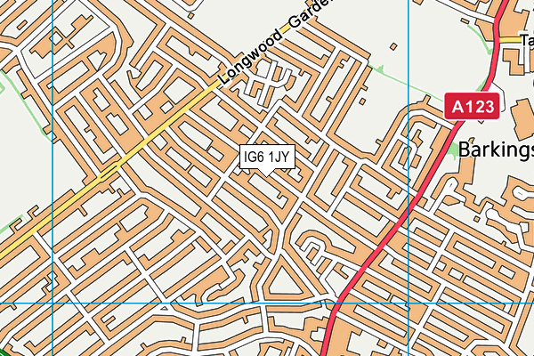 IG6 1JY map - OS VectorMap District (Ordnance Survey)