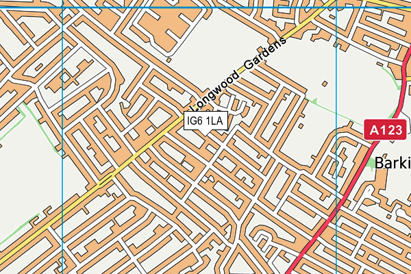 IG6 1LA map - OS VectorMap District (Ordnance Survey)