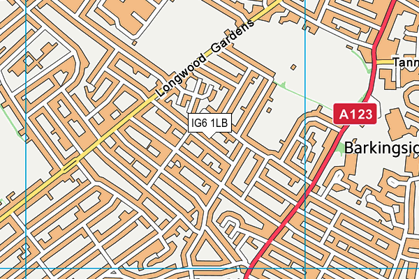 IG6 1LB map - OS VectorMap District (Ordnance Survey)