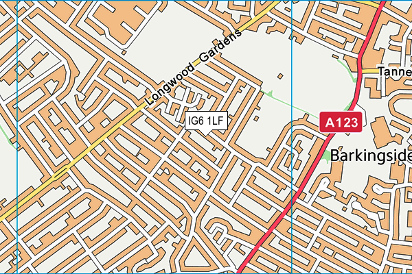 Stratford Newtown Sports Club (Closed) map (IG6 1LF) - OS VectorMap District (Ordnance Survey)