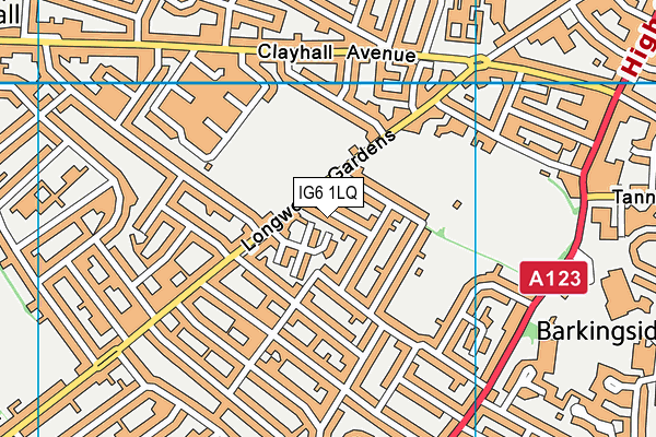 IG6 1LQ map - OS VectorMap District (Ordnance Survey)