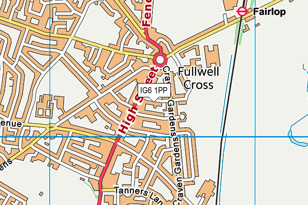 IG6 1PP map - OS VectorMap District (Ordnance Survey)