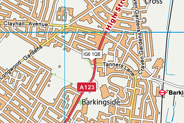 Barkingside Recreation Ground map (IG6 1QB) - OS VectorMap District (Ordnance Survey)