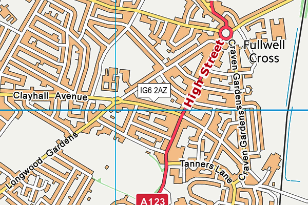 IG6 2AZ map - OS VectorMap District (Ordnance Survey)