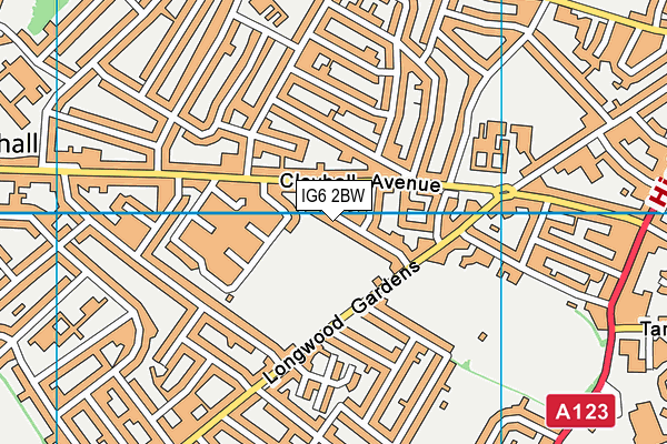 IG6 2BW map - OS VectorMap District (Ordnance Survey)