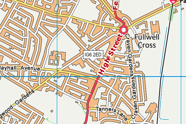 IG6 2ED map - OS VectorMap District (Ordnance Survey)