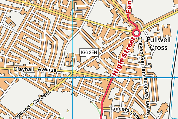 IG6 2EN map - OS VectorMap District (Ordnance Survey)