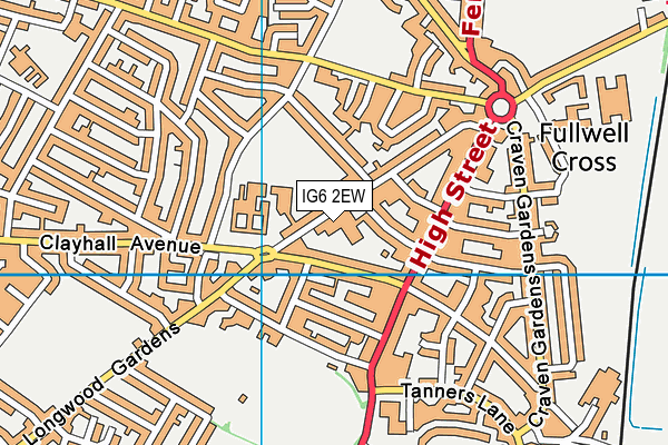 IG6 2EW map - OS VectorMap District (Ordnance Survey)
