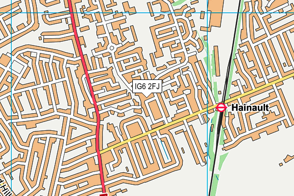 IG6 2FJ map - OS VectorMap District (Ordnance Survey)