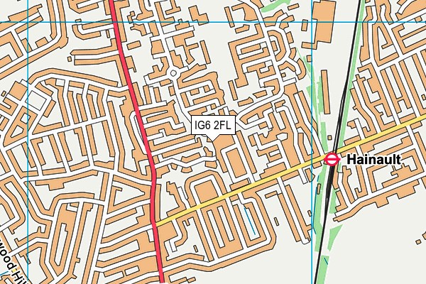 IG6 2FL map - OS VectorMap District (Ordnance Survey)
