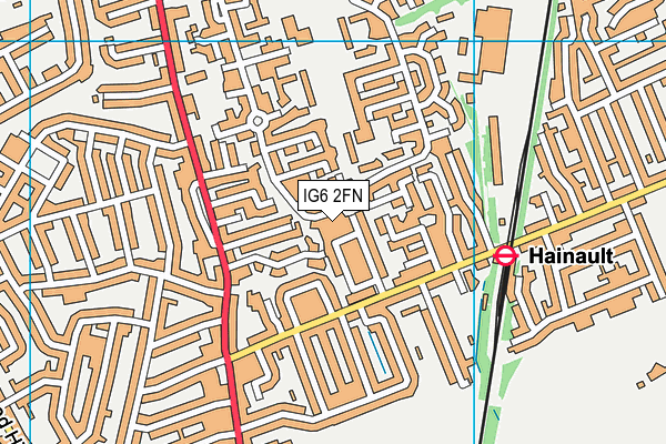 IG6 2FN map - OS VectorMap District (Ordnance Survey)