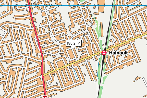 IG6 2FP map - OS VectorMap District (Ordnance Survey)