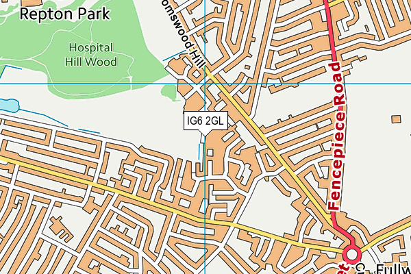 IG6 2GL map - OS VectorMap District (Ordnance Survey)