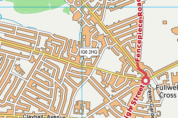 IG6 2HQ map - OS VectorMap District (Ordnance Survey)