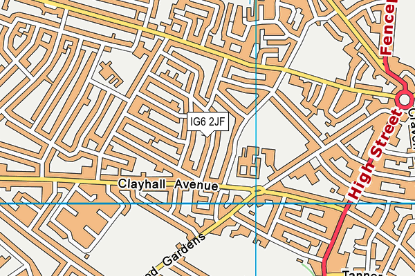 IG6 2JF map - OS VectorMap District (Ordnance Survey)