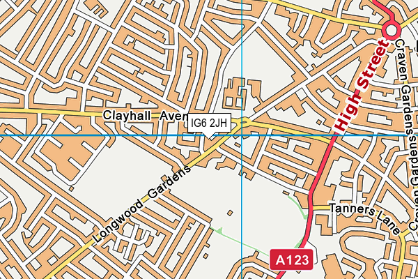 IG6 2JH map - OS VectorMap District (Ordnance Survey)