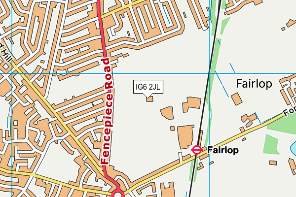 Jack Carter Pavilion Sports Ground map (IG6 2JL) - OS VectorMap District (Ordnance Survey)