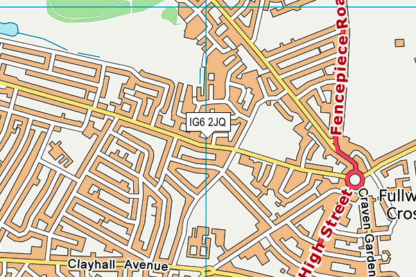 IG6 2JQ map - OS VectorMap District (Ordnance Survey)