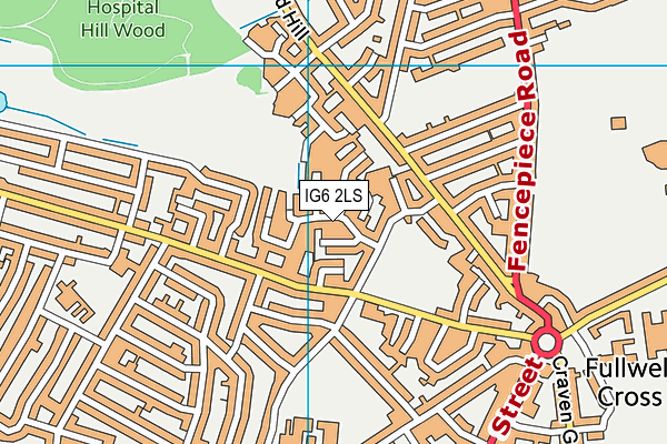 IG6 2LS map - OS VectorMap District (Ordnance Survey)