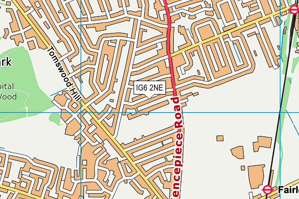 IG6 2NE map - OS VectorMap District (Ordnance Survey)