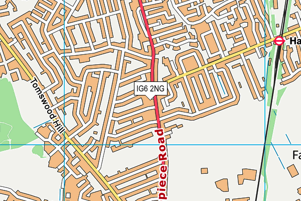 IG6 2NG map - OS VectorMap District (Ordnance Survey)