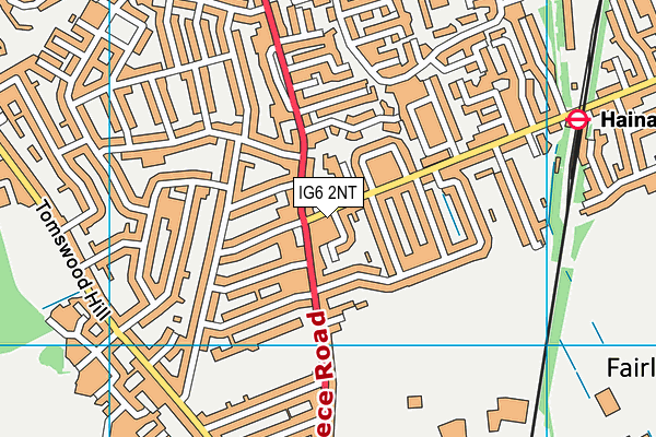 IG6 2NT map - OS VectorMap District (Ordnance Survey)