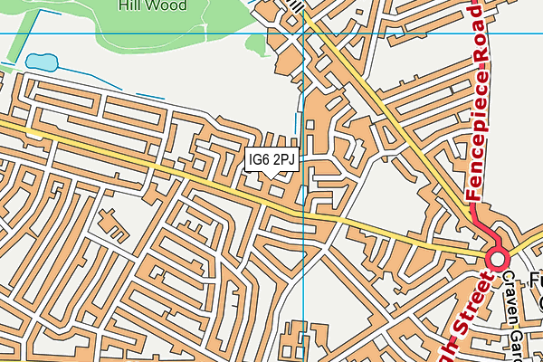 IG6 2PJ map - OS VectorMap District (Ordnance Survey)